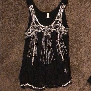 Black Sequin Tank